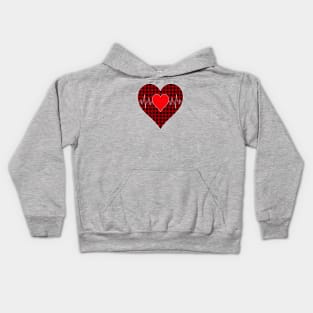 Women’s Striped Plaid Printed Heart Valentine's Day Kids Hoodie